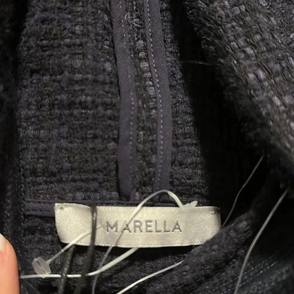 Marella Tweed Hooded Pullover Jacket Midnight Blue - Picture 13 of 16